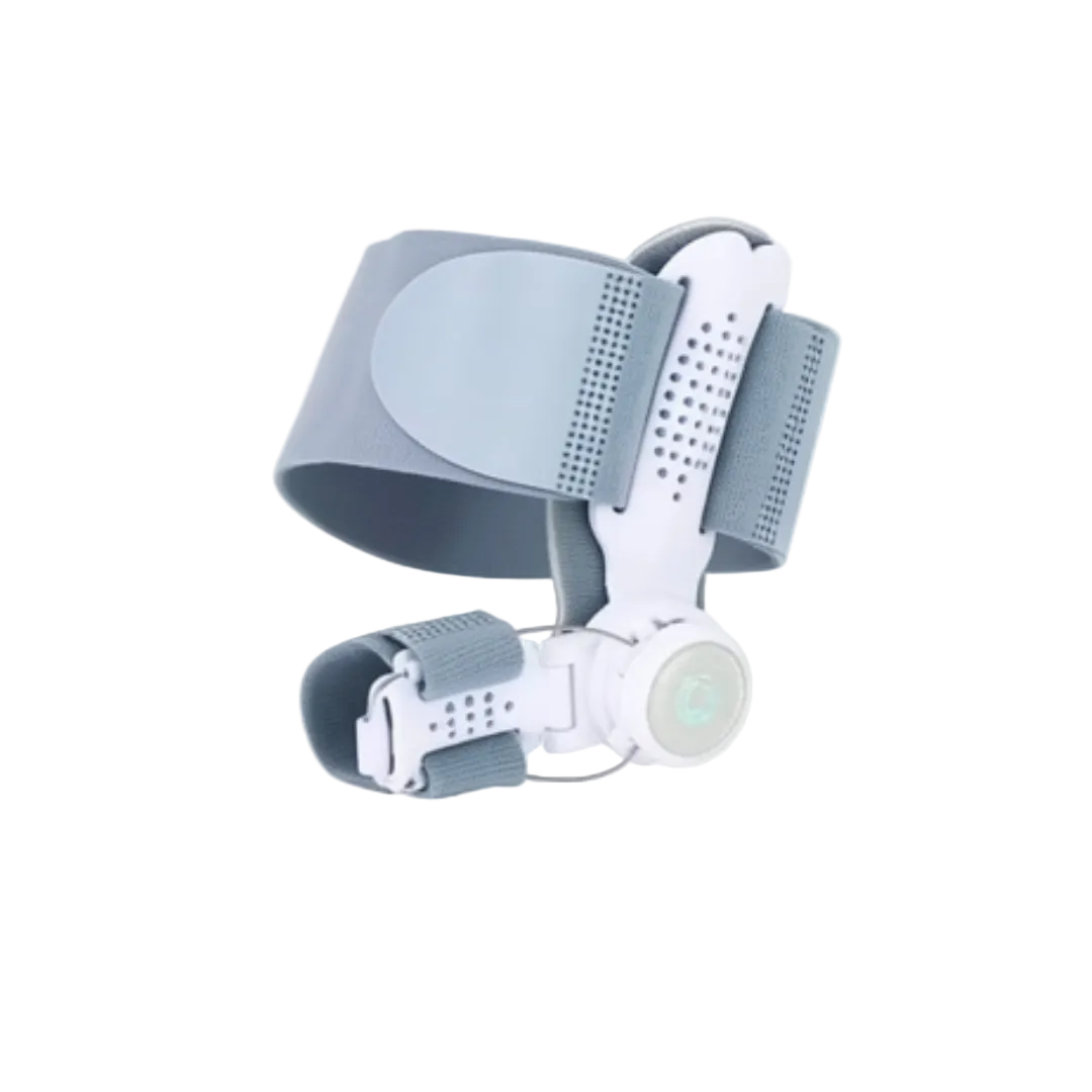 Gray and white medical device on a white background with 'Daily Relief Co.' branding.